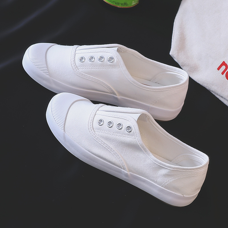 Casual Sneaker Low - أحذية نسائية قماشية بيضاء جديدة منخفضة