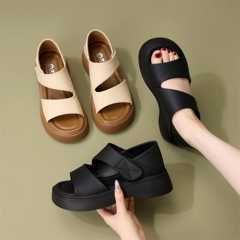 Velcro Strap Sandal - صنادل نسائية مسطحة مريحة جديدة لصيف