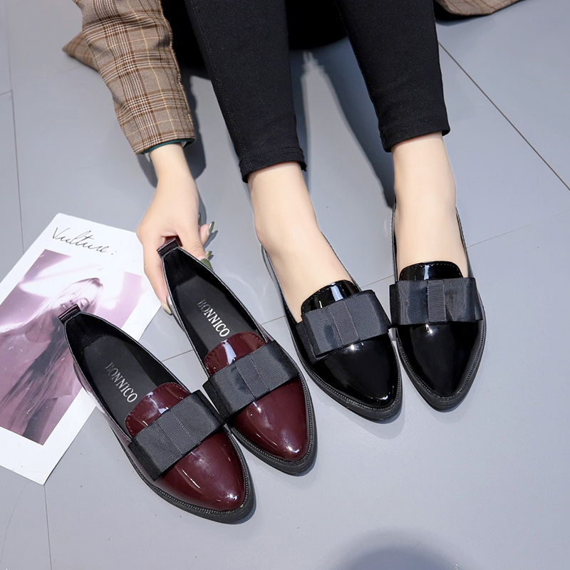 أحذية مسطحة سوداء/حمراء داكنة  - مراجعة Dress Shoe Pointed وسعره