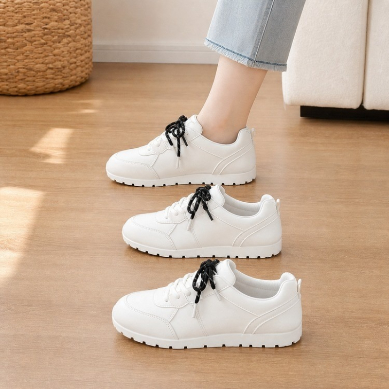 أحذية رياضية نسائية بيضاء كبير - مراجعة Casual Sneaker Low وسعره