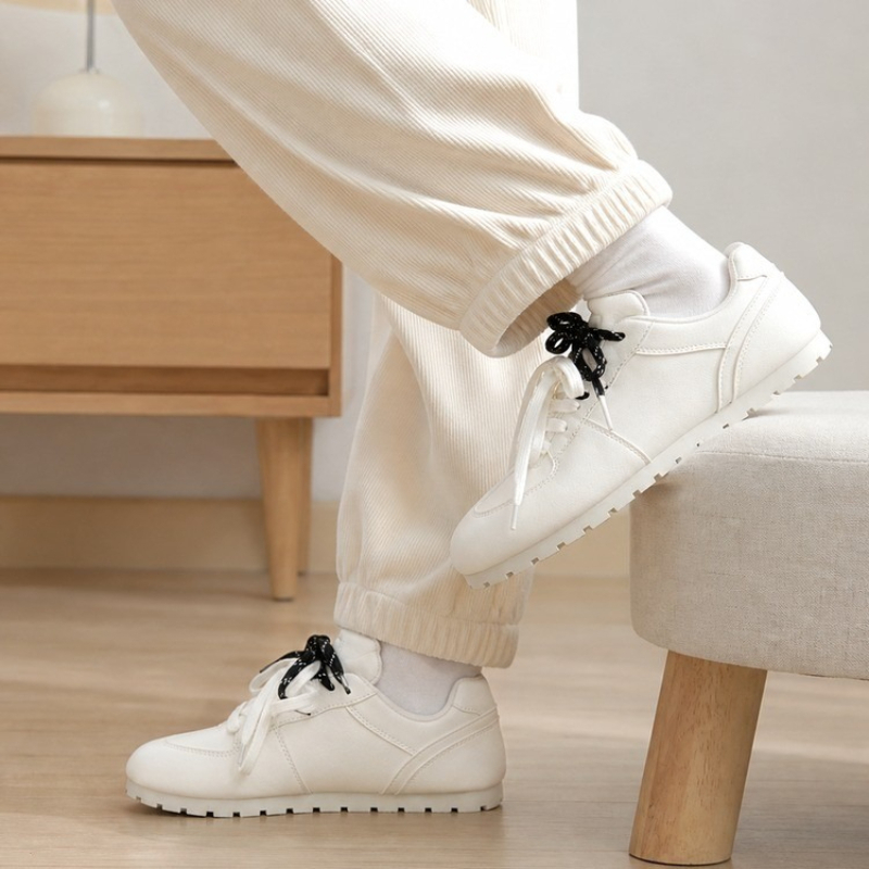 أحذية رياضية نسائية بيضاء كبير - مراجعة Casual Sneaker Low وسعره
