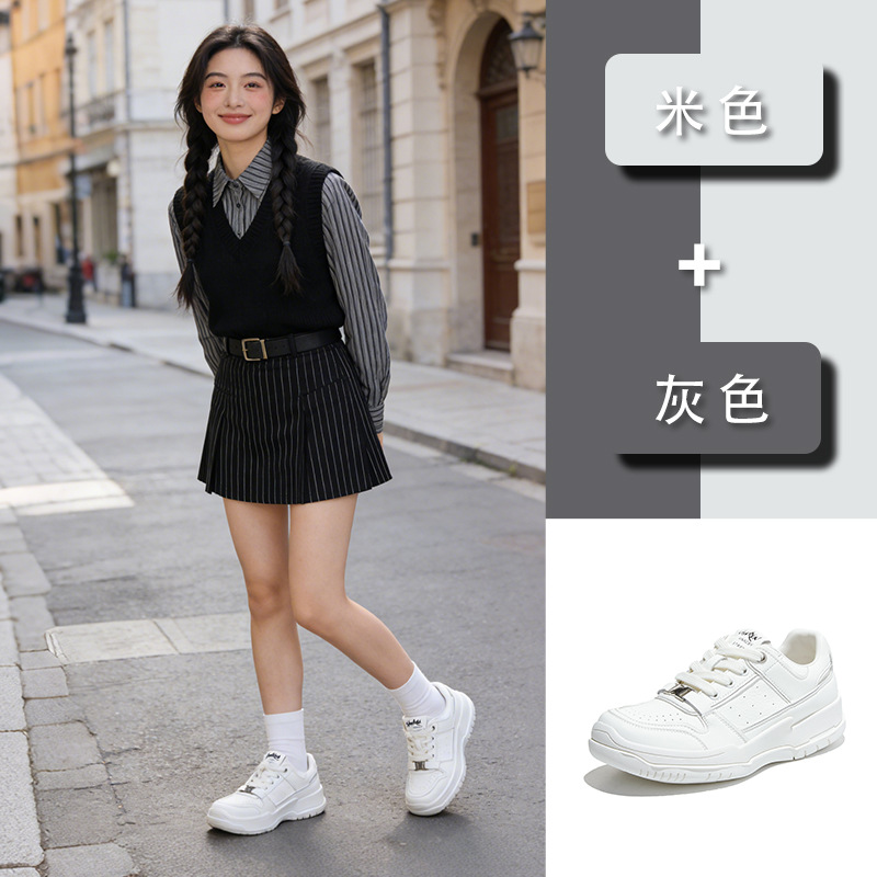 أحذية رياضية نسائية جلدية بيضا - مراجعة Casual Sneaker Low وسعره